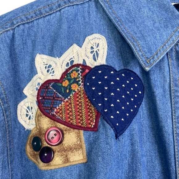 Vintage 90’s PTNY Women’s Long Sleeve Button Denim Shirt - Picture 4 of 5
